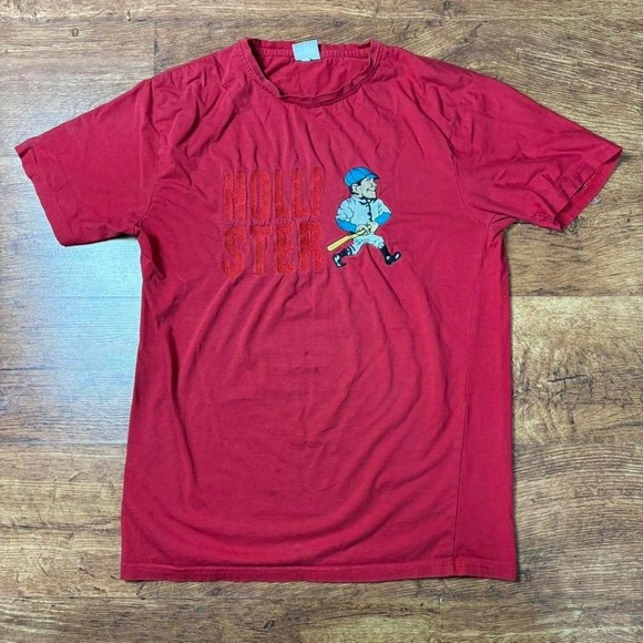 Hollister Co. Other - Red Hollister Co. baseball embroidered t-shirt